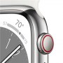 Apple Watch | Series 8 (GPS + Cellular) | Smart watch | Stainless steel | 41 mm | Silver | White | Apple Pay | 4G | Water-resist - 4